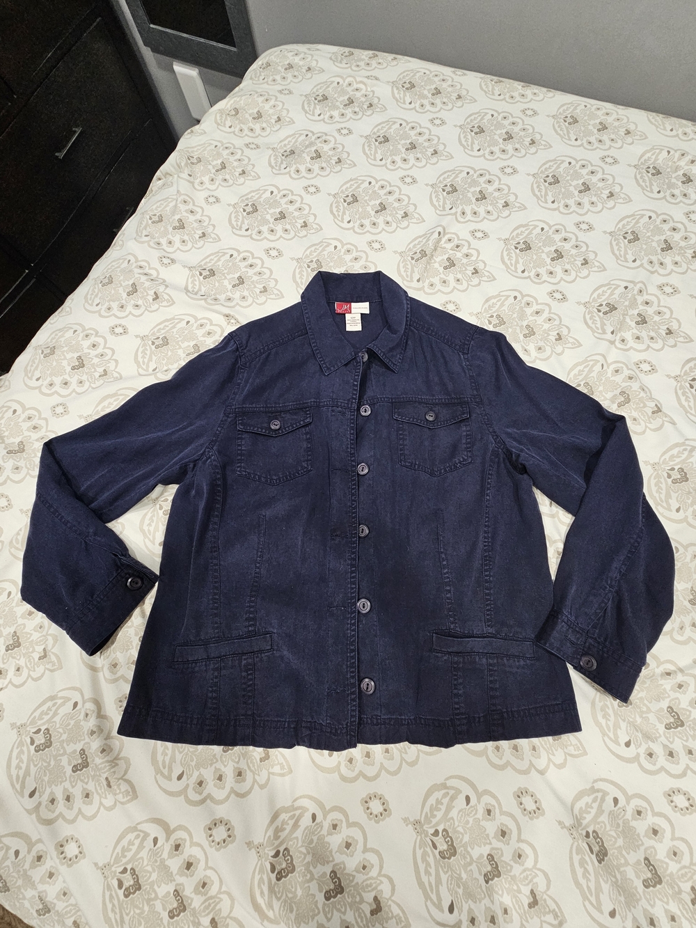 JM Collection Navy Blue Denim Jacket
